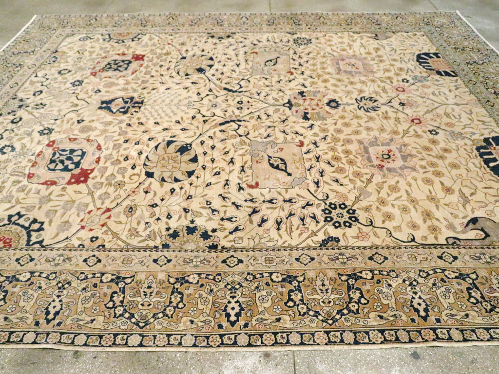 Antique Persian Tabriz Carpet, No.18022 - Staging