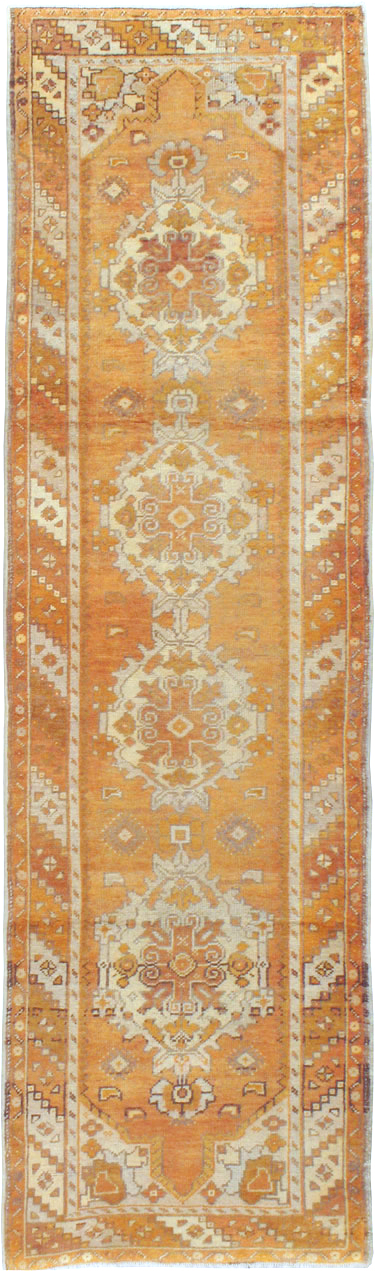 Antique Turkish Oushak Runner, No.18037 - Staging