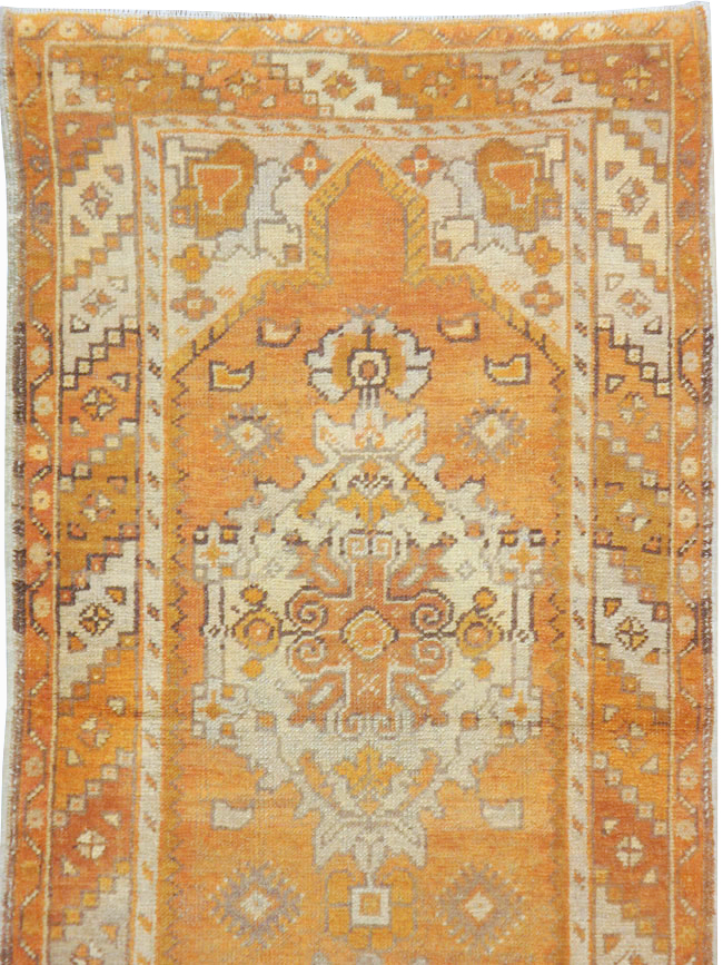 Antique Turkish Oushak Runner, No.18037 - Staging