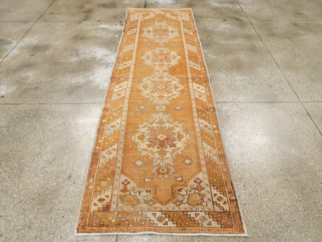 Antique Turkish Oushak Runner, No.18037 - Staging