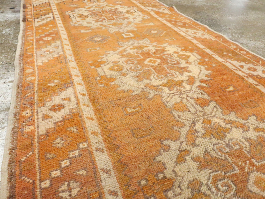 Antique Turkish Oushak Runner, No.18037 - Staging