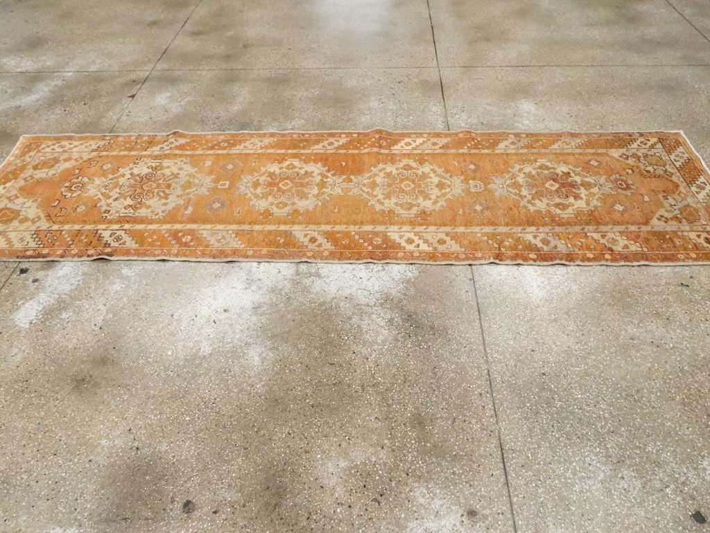 Antique Turkish Oushak Runner, No.18037 - Staging