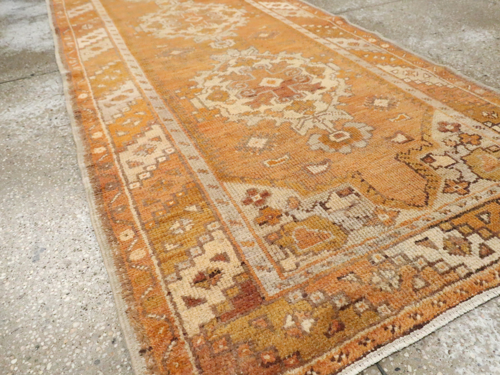 Antique Turkish Oushak Runner, No.18037 - Staging