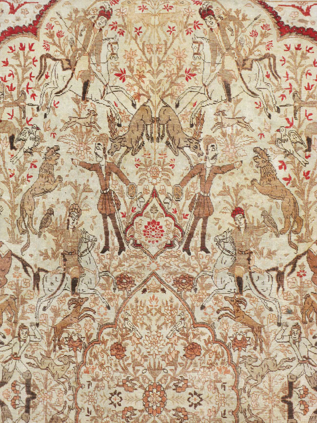 Antique Persian Tabriz Pictorial Carpet, No.18092 - Staging