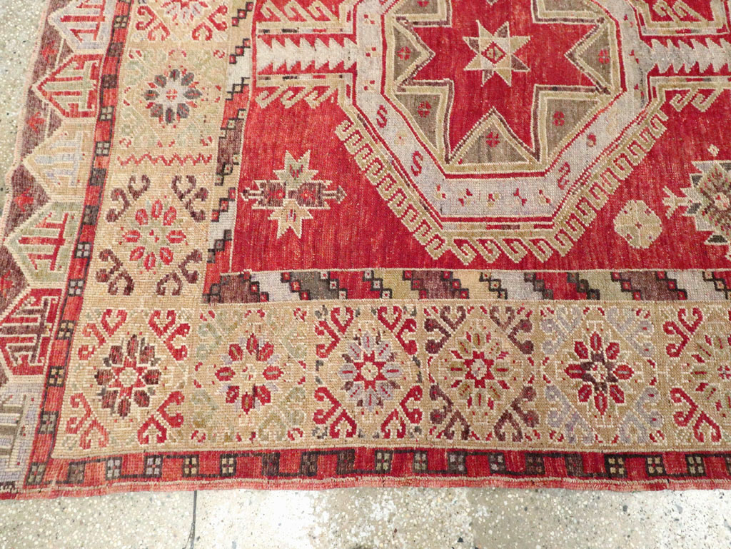 Vintage Turkish Oushak Rug, No.18121 - Staging