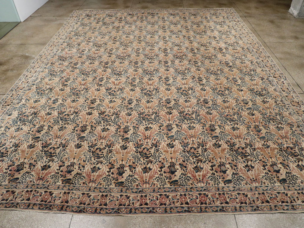 Antique Persian Lavar Kerman Carpet, No.18137 - Staging