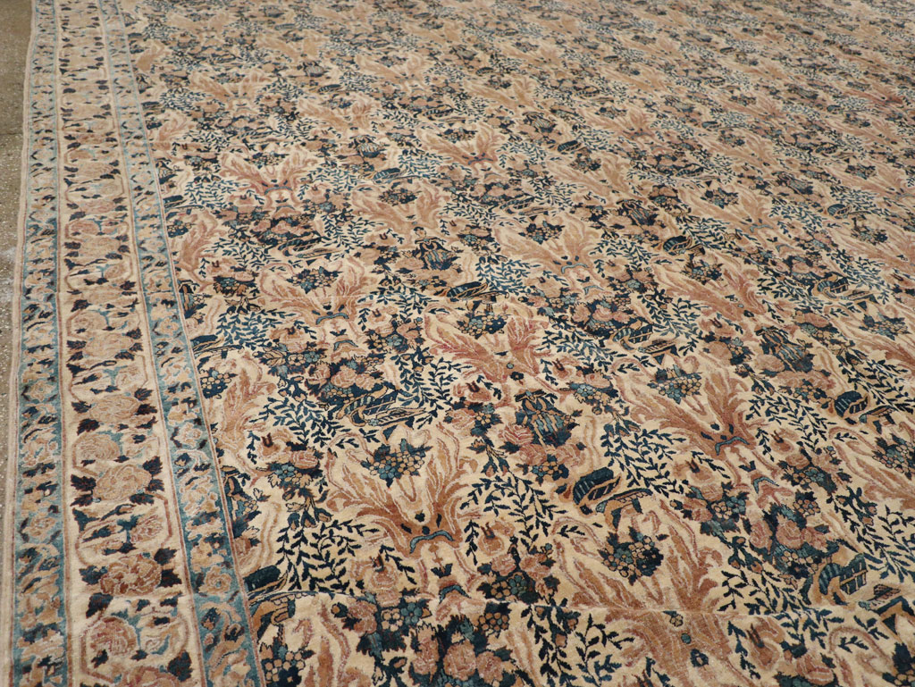 Antique Persian Lavar Kerman Carpet, No.18137 - Staging