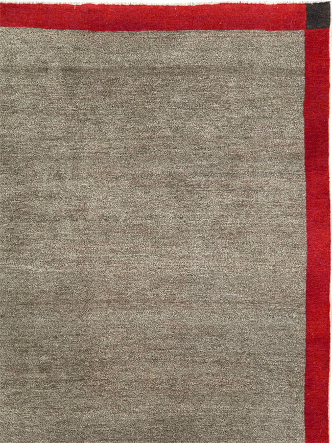 Art Deco Inspired Vintage Persian Mashad Room Size Carpet, No.18142 - Staging