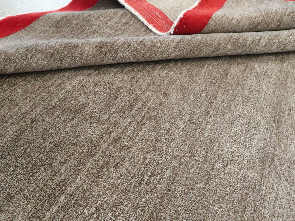 Art Deco Inspired Vintage Persian Mashad Room Size Carpet, No.18142 - Staging