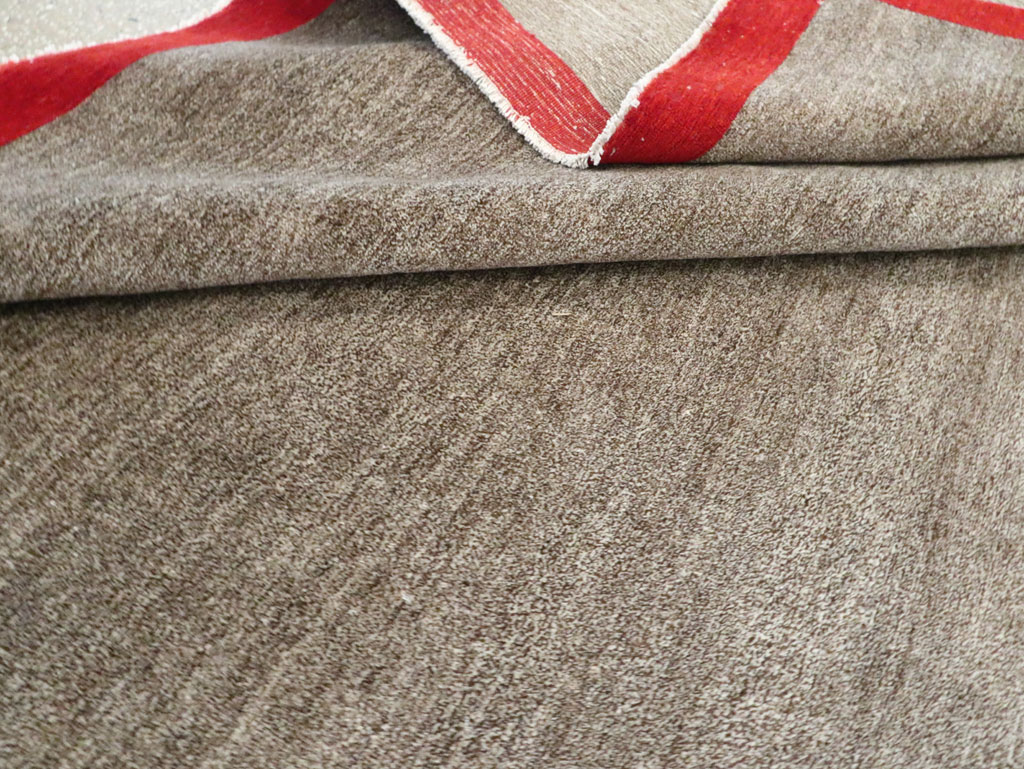 Art Deco Inspired Vintage Persian Mashad Room Size Carpet, No.18142 - Staging