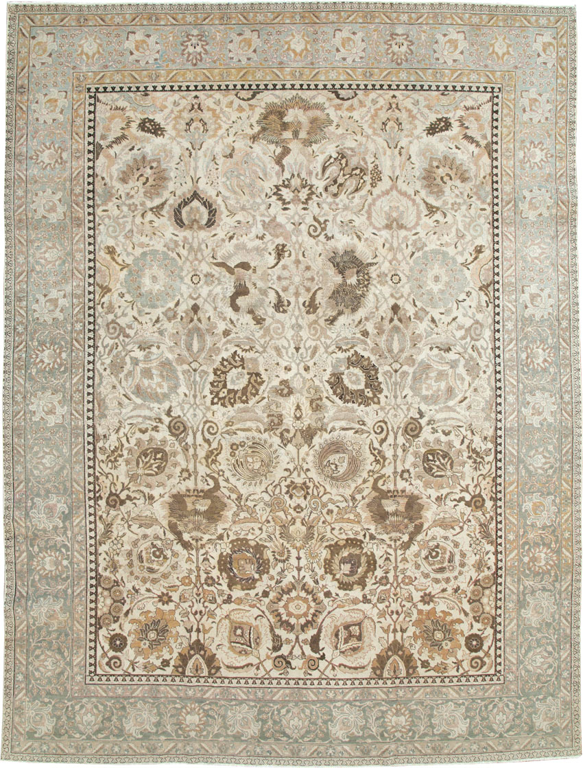 Vintage Persian Tabriz Carpet, No.18159 - Staging