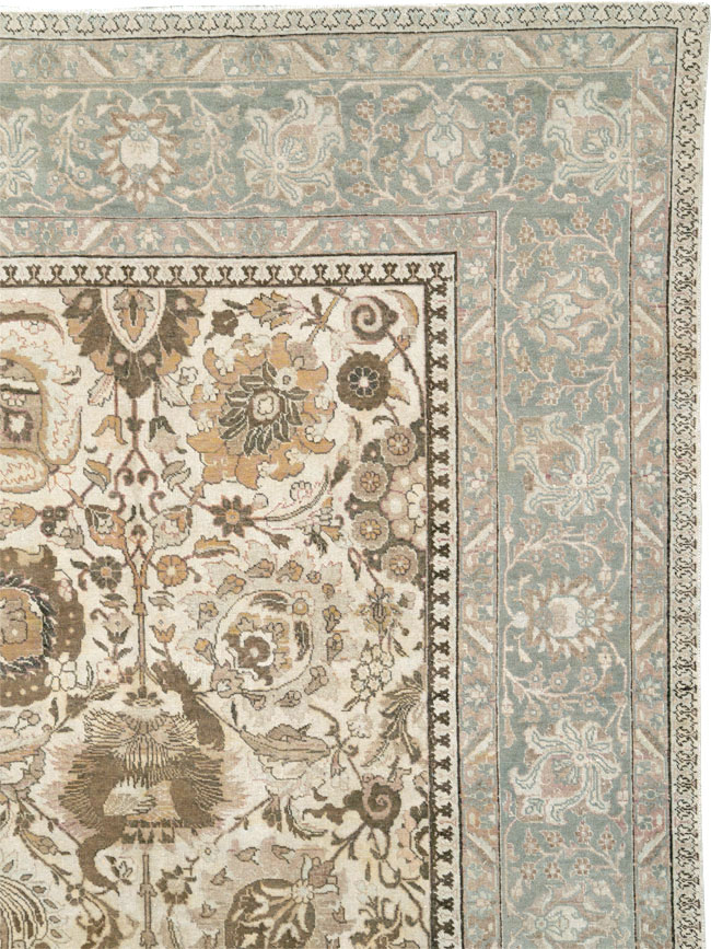 Vintage Persian Tabriz Carpet, No.18159 - Staging
