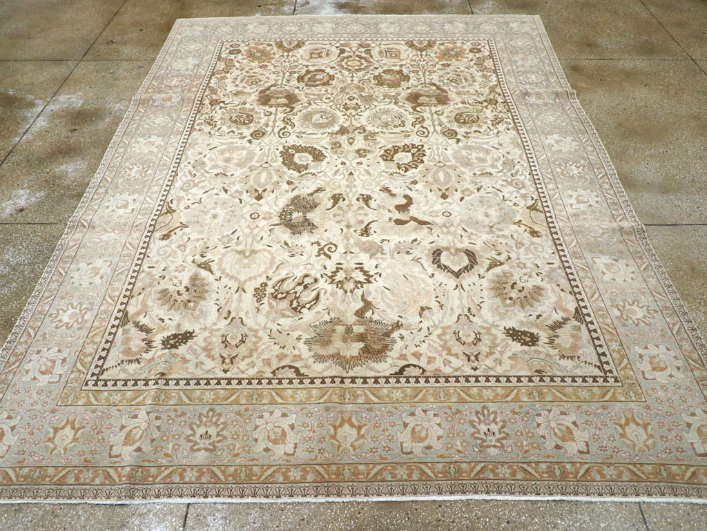 Vintage Persian Tabriz Carpet, No.18159 - Staging