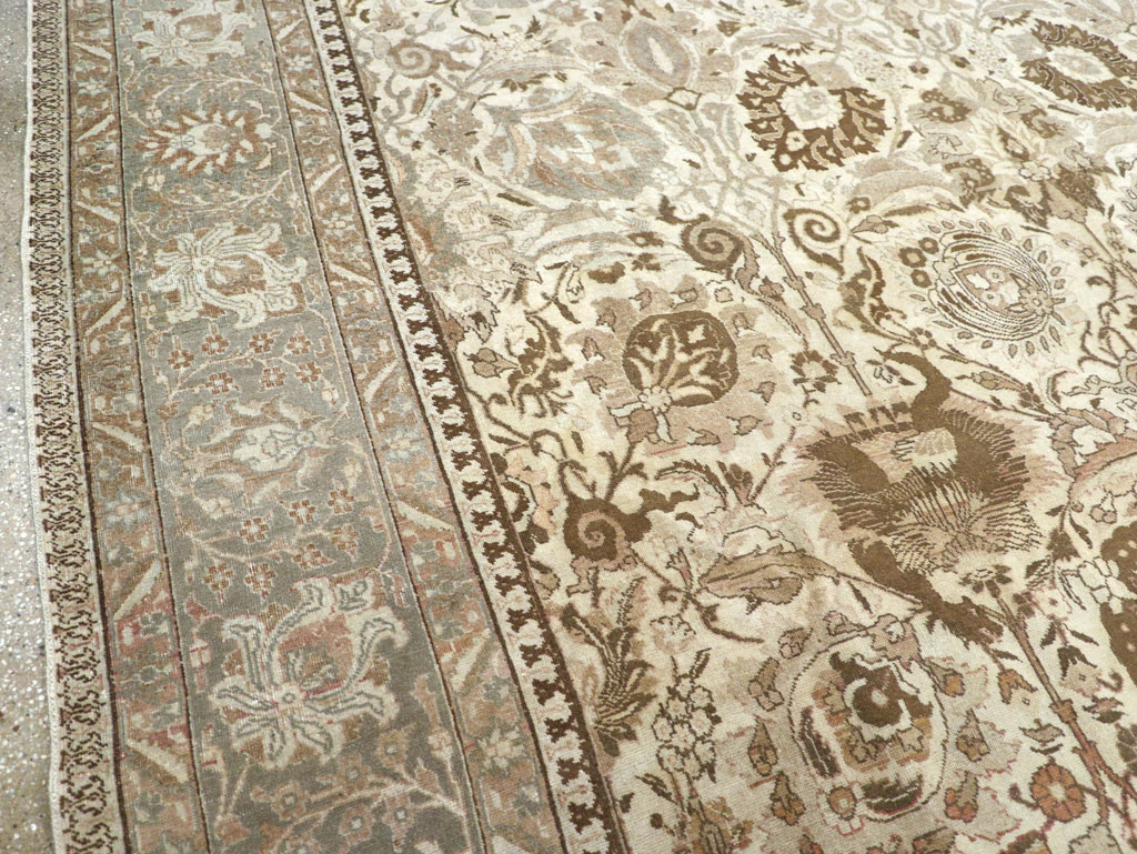Vintage Persian Tabriz Carpet, No.18159 - Staging