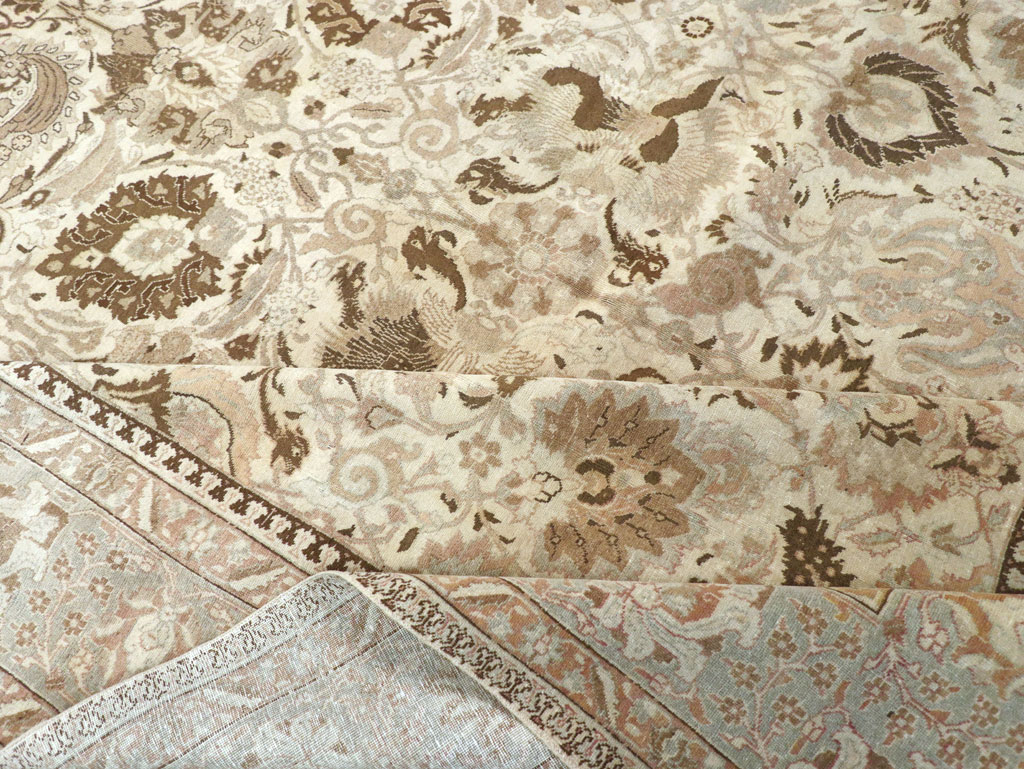Vintage Persian Tabriz Carpet, No.18159 - Staging