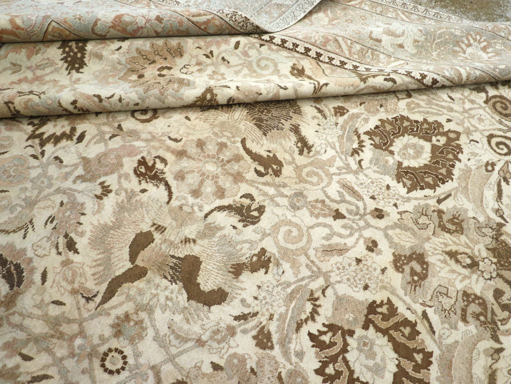 Vintage Persian Tabriz Carpet, No.18159 - Staging