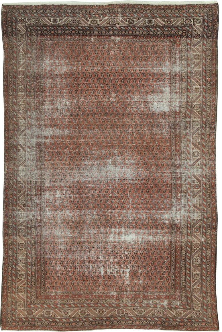 Antique Persian Malayer Distressed Carpet, No.18163 - Staging