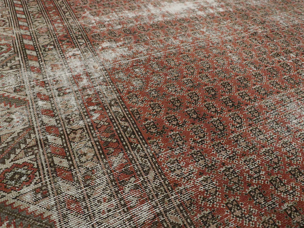 Antique Persian Malayer Distressed Carpet, No.18163 - Staging
