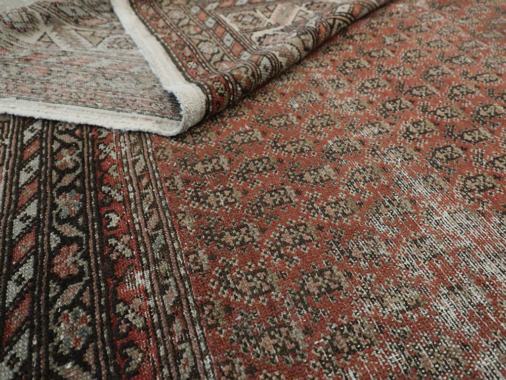 Antique Persian Malayer Distressed Carpet, No.18163 - Staging