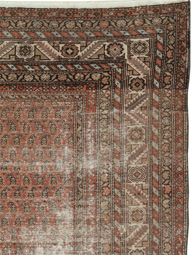 Antique Persian Malayer Distressed Carpet, No.18163 - Staging