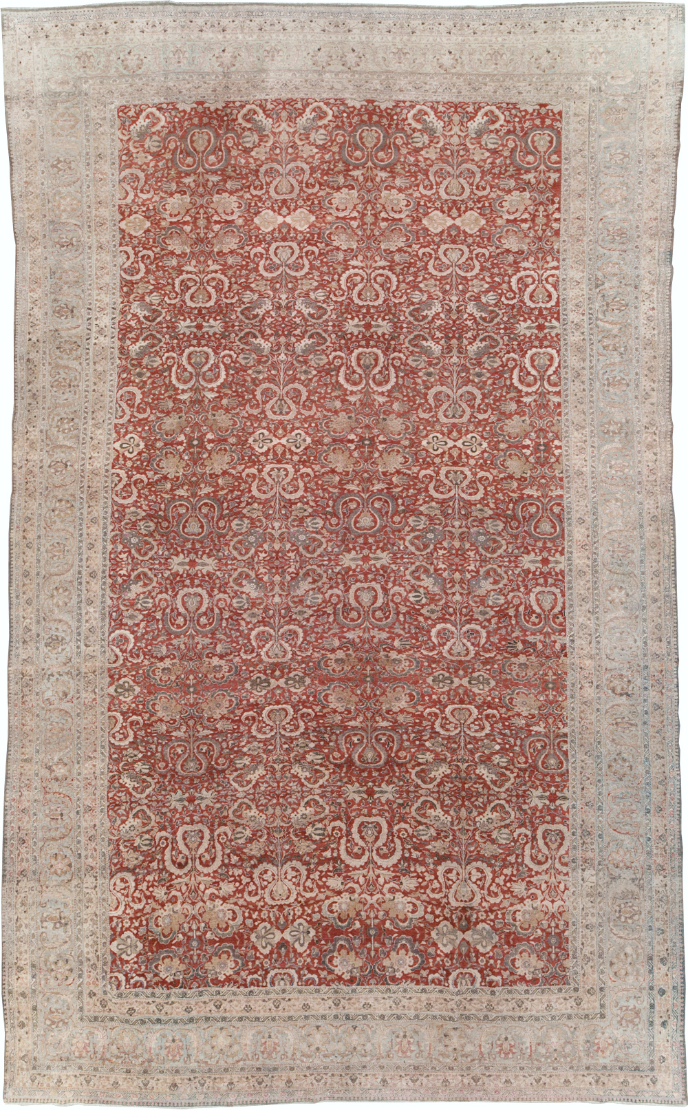 Antique Persian Tabriz Rug, No.18167 - Staging