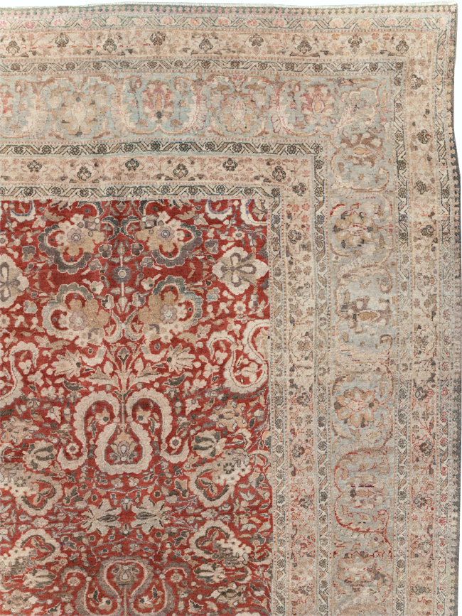 Antique Persian Tabriz Rug, No.18167 - Staging