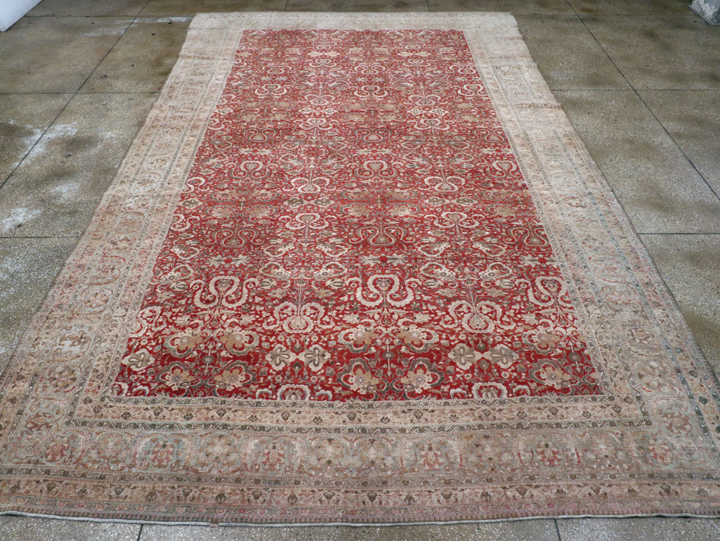 Antique Persian Tabriz Rug, No.18167 - Staging