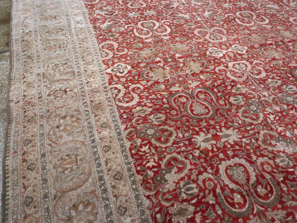 Antique Persian Tabriz Rug, No.18167 - Staging