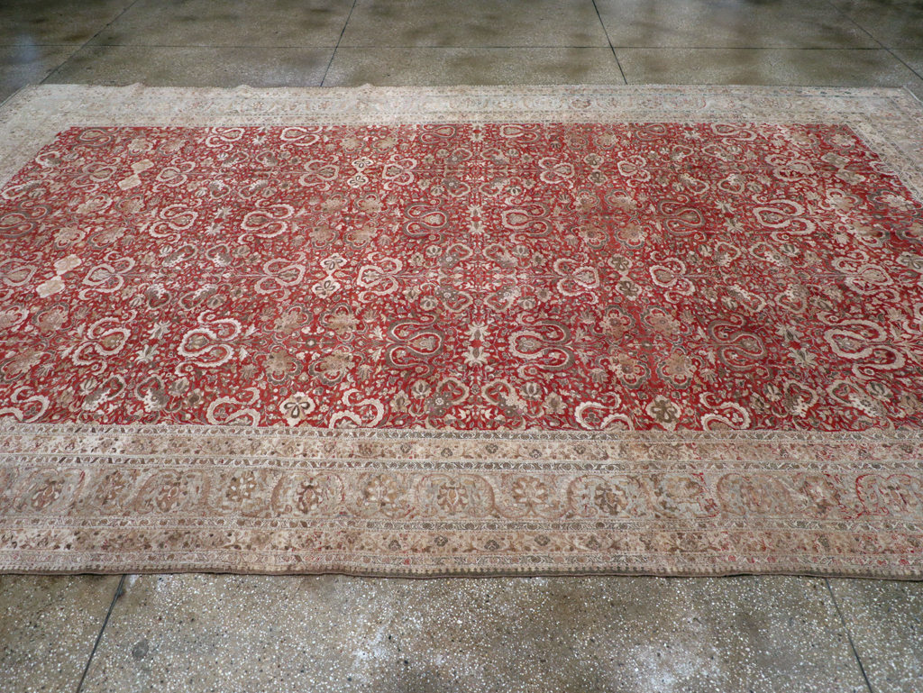 Antique Persian Tabriz Rug, No.18167 - Staging
