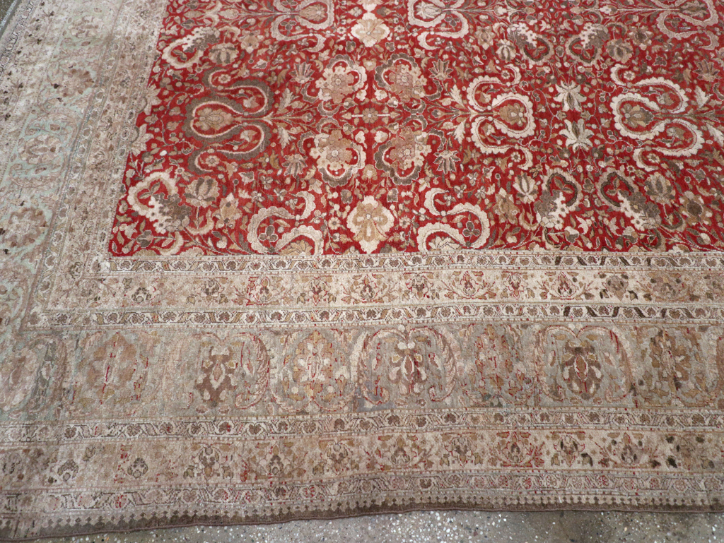 Antique Persian Tabriz Rug, No.18167 - Staging