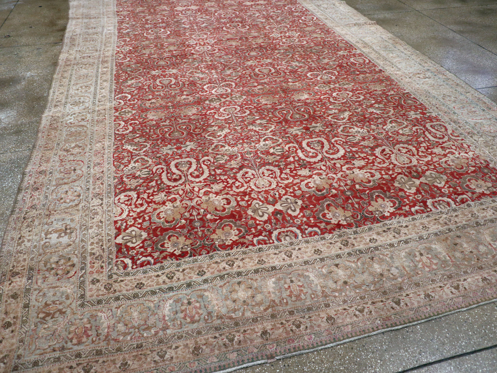 Antique Persian Tabriz Rug, No.18167 - Staging