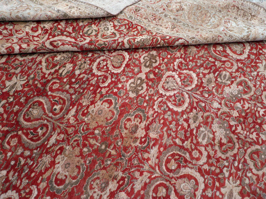 Antique Persian Tabriz Rug, No.18167 - Staging