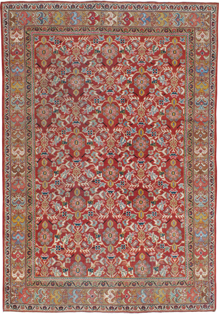 Vintage Persian Mahal Accent Carpet, No.18178 - Staging