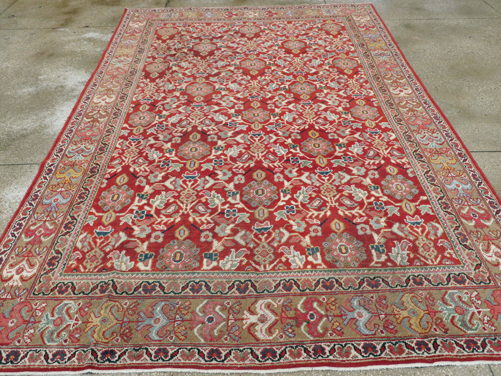 Vintage Persian Mahal Accent Carpet, No.18178 - Staging