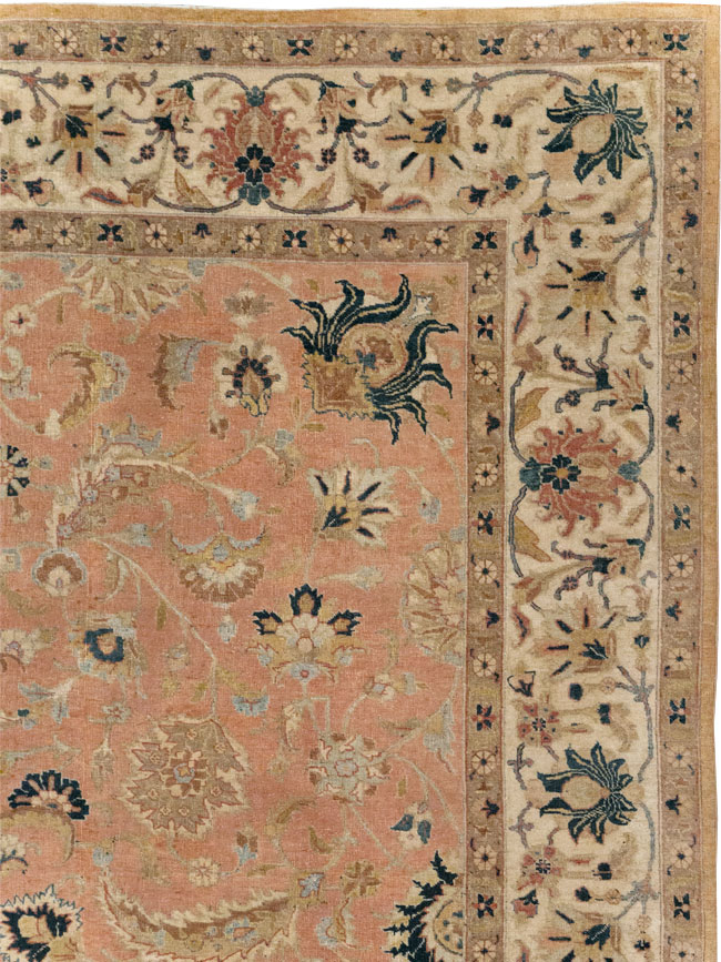 Vintage Persian Tabriz Small Room Size Carpet, No.18184 - Staging
