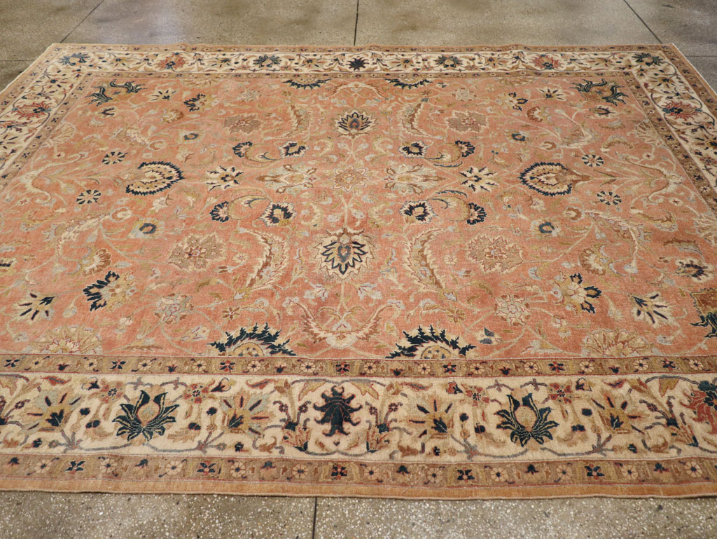 Vintage Persian Tabriz Small Room Size Carpet, No.18184 - Staging