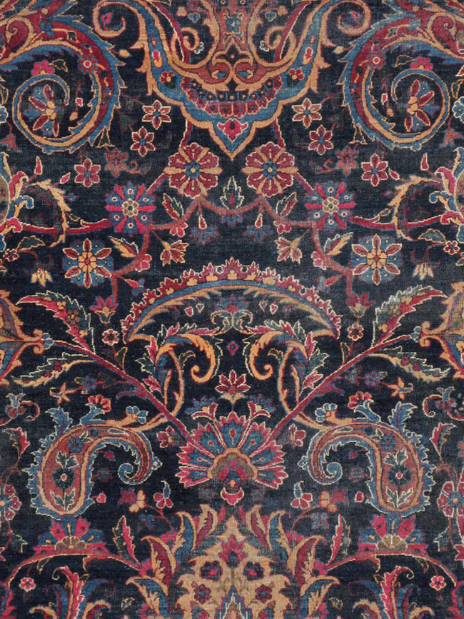 Antique Persian Lavar Kerman Carpet, No.18202 - Staging