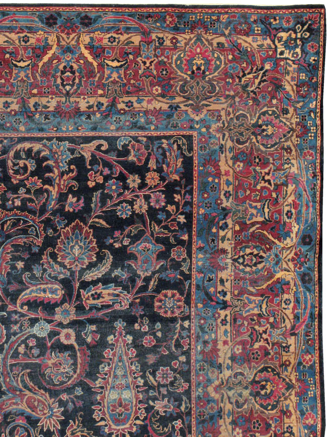 Antique Persian Lavar Kerman Carpet, No.18202 - Staging