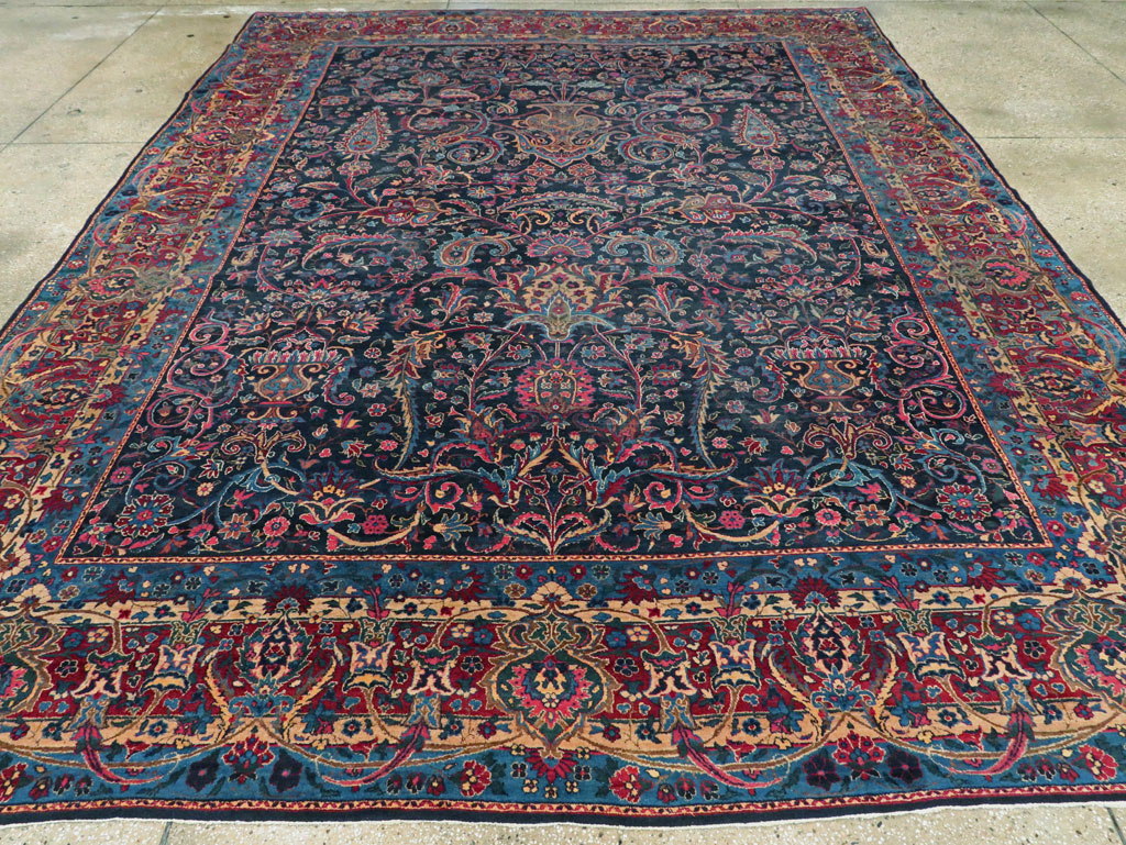 Antique Persian Lavar Kerman Carpet, No.18202 - Staging