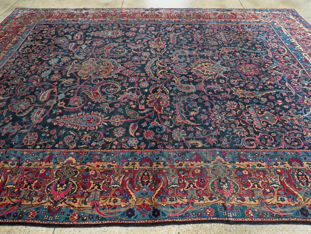Antique Persian Lavar Kerman Carpet, No.18202 - Staging