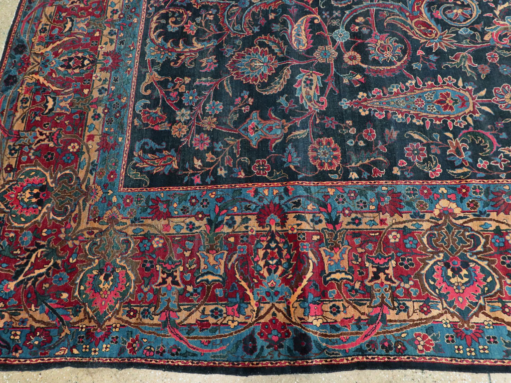 Antique Persian Lavar Kerman Carpet, No.18202 - Staging