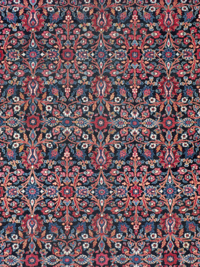 Vintage Persian Mashad Carpet, No.18203 - Staging