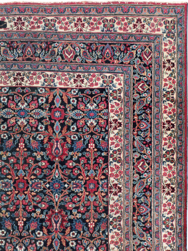Vintage Persian Mashad Carpet, No.18203 - Staging
