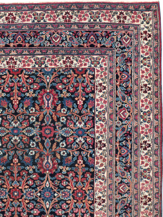 Vintage Persian Mashad Carpet, No.18203 - Staging