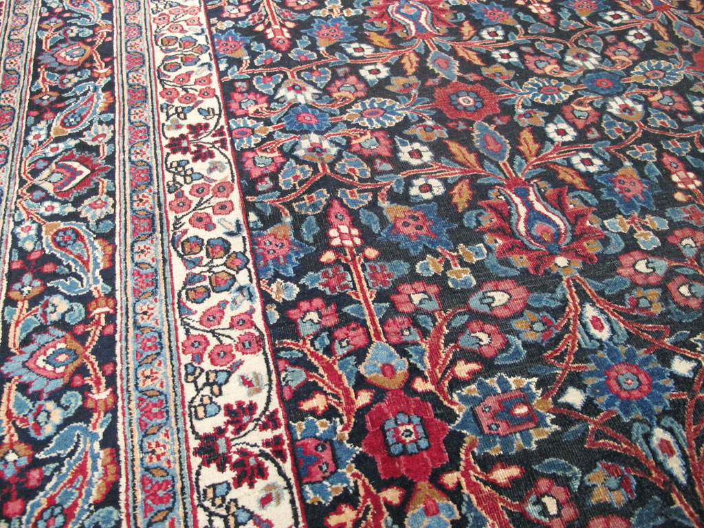 Vintage Persian Mashad Carpet, No.18203 - Staging