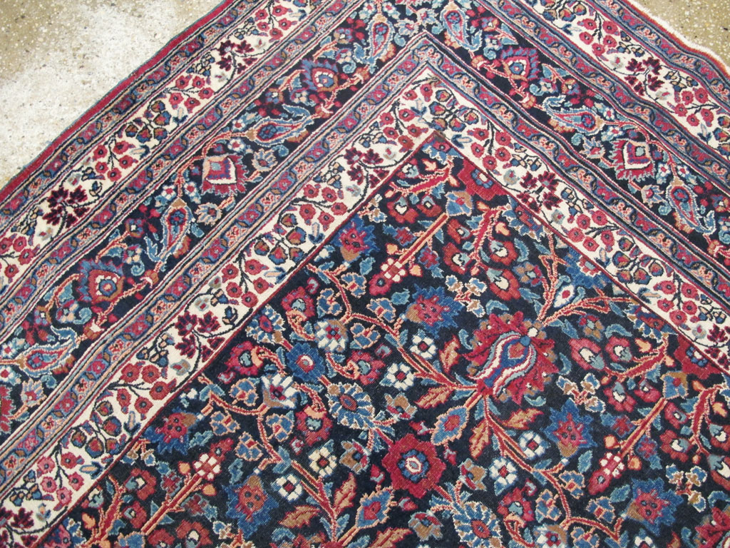 Vintage Persian Mashad Carpet, No.18203 - Staging