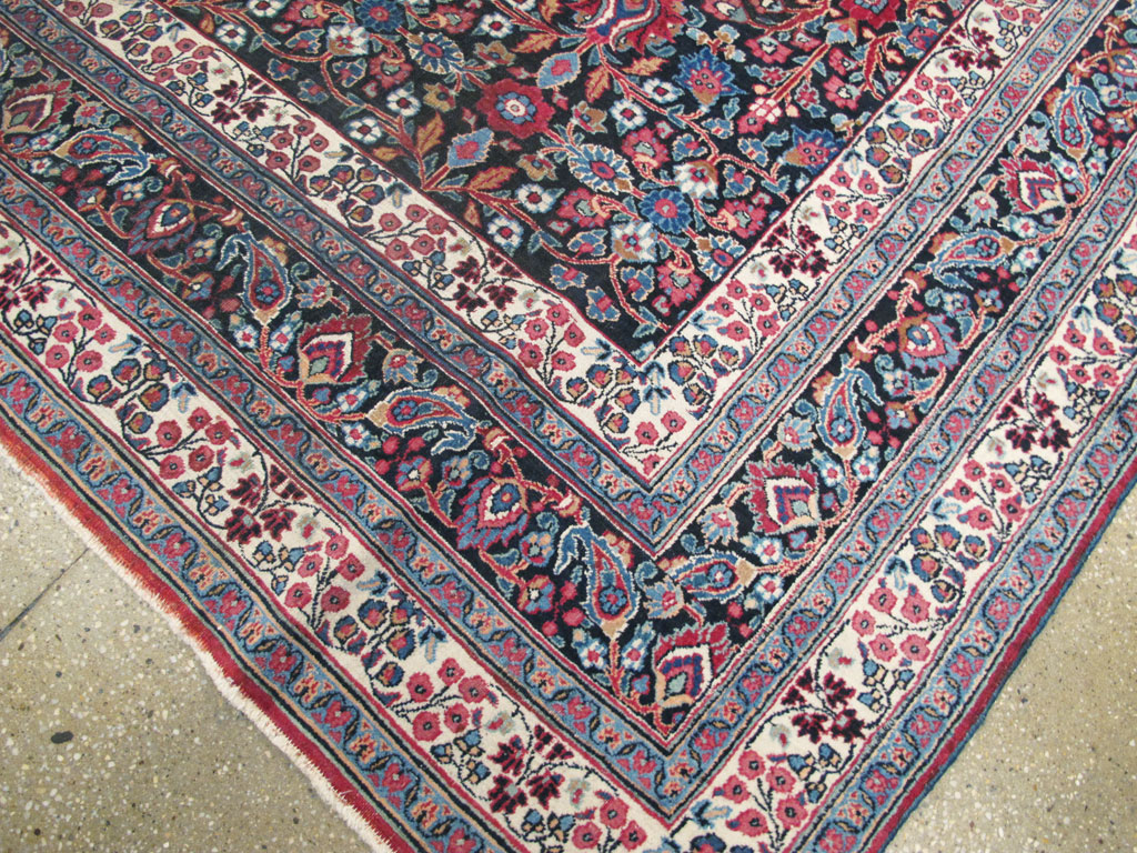 Vintage Persian Mashad Carpet, No.18203 - Staging