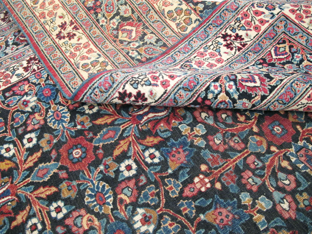 Vintage Persian Mashad Carpet, No.18203 - Staging