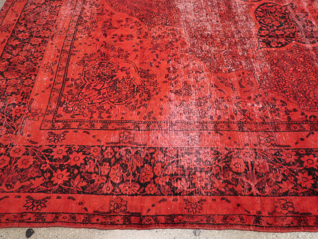 Antique Persian Lavar Kerman Over-dye Carpet, No.18209 - Staging