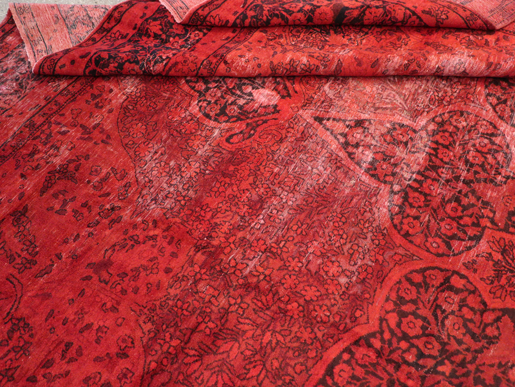 Antique Persian Lavar Kerman Over-dye Carpet, No.18209 - Staging